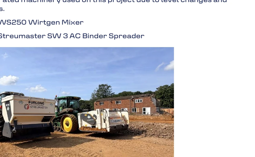 WS250 Wirtgen mixer and Streumaster binder spreader for adoptable road stabilisation