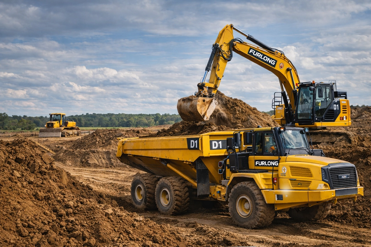 Earthmoving plant operating on a prepared site