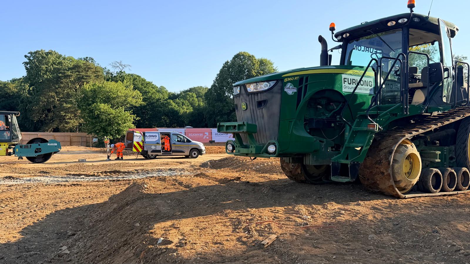 John Deere stabilisation plant working on site
