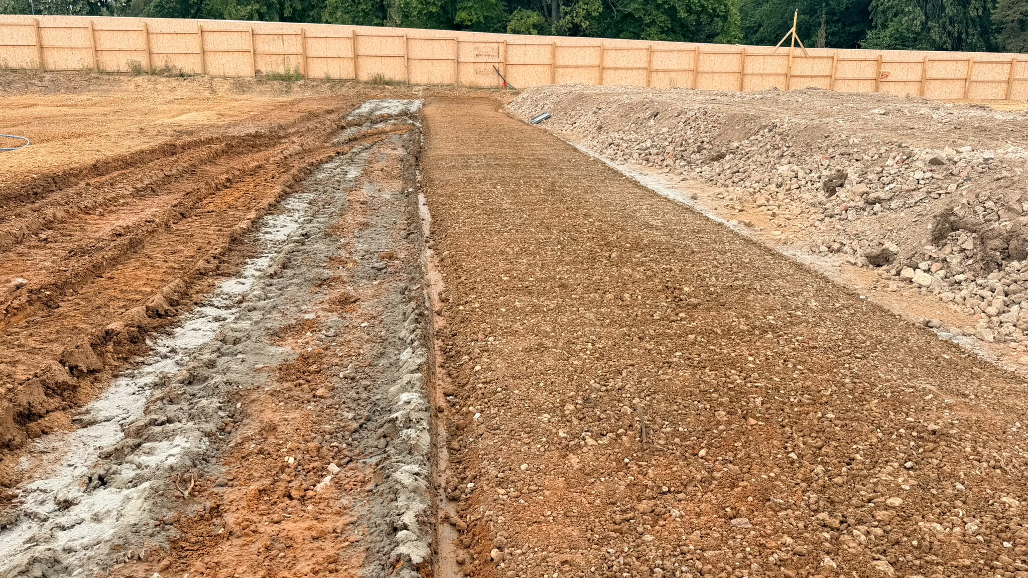 Stabilised formation and treated track prepared for construction