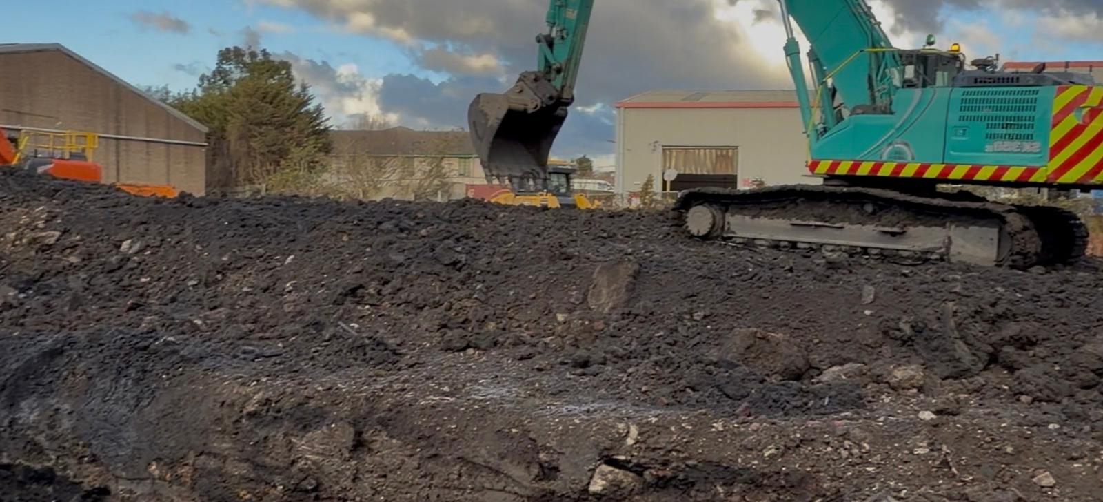 Earthworks operations on a UK construction site