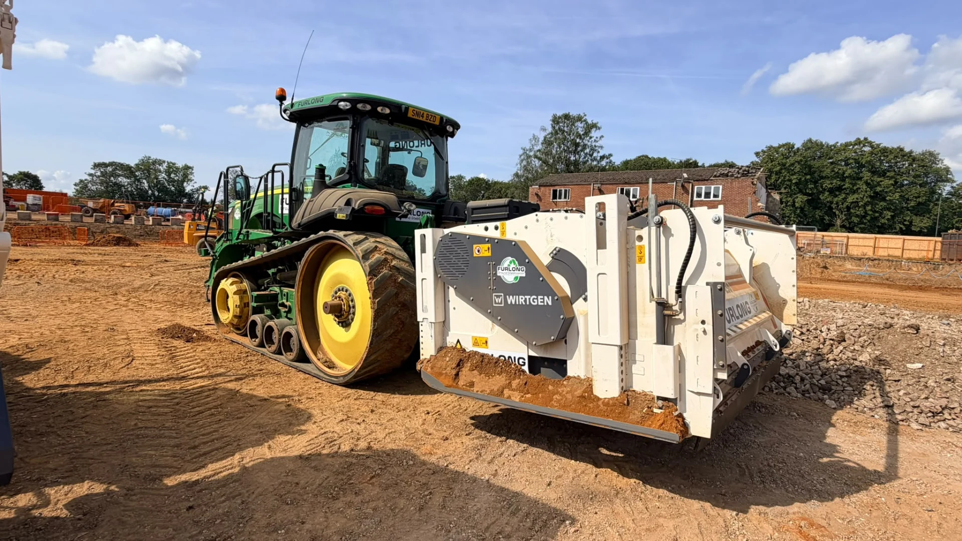 Furlong GS tracked soil stabilisation mixer working on a UK construction site